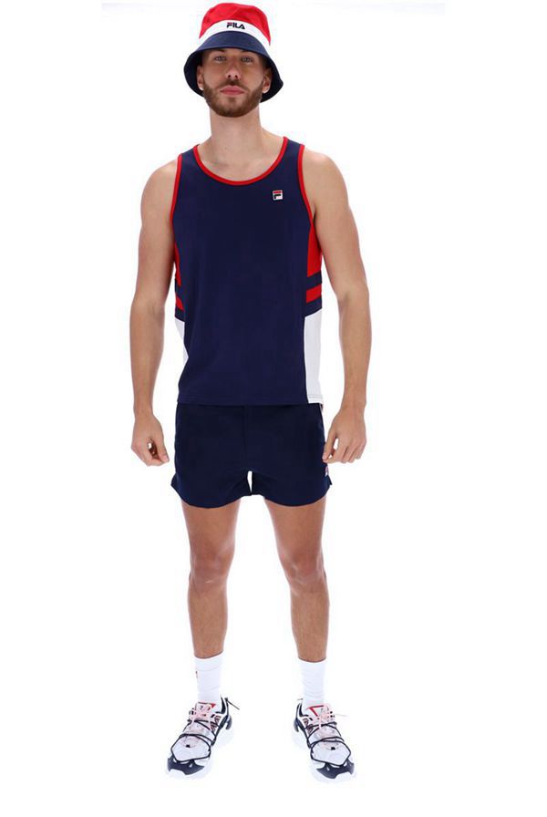 Fila Vesty Panske Námornícka Modrá - Stone Cut & Sew Vypredaj - Slovakia 65347-XCLA